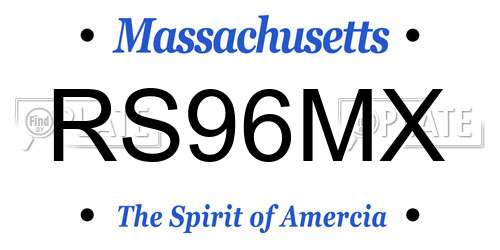 RS96MX Massachusetts License Plate