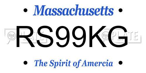 RS99KG Massachusetts License Plate