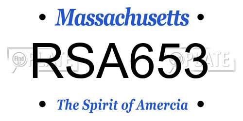 RSA653 Massachusetts License Plate