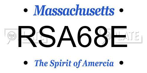 RSA68E Massachusetts License Plate