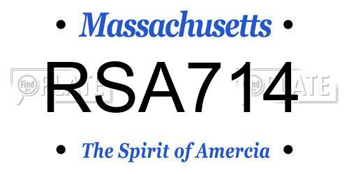 RSA714 Massachusetts License Plate