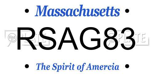 RSAG83 Massachusetts License Plate