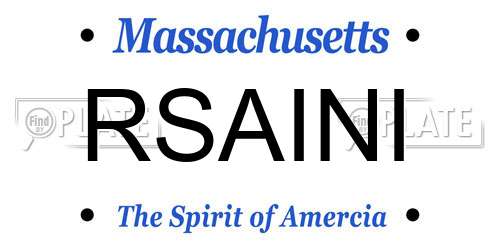 RSAINI Massachusetts License Plate