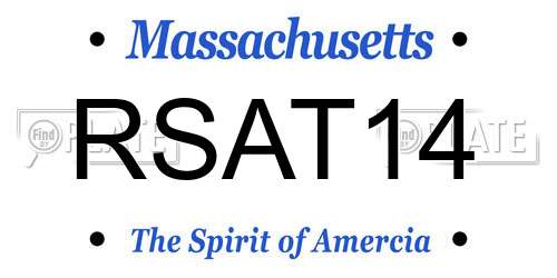 RSAT14 Massachusetts License Plate