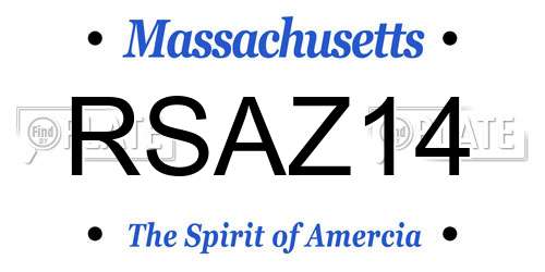 RSAZ14 Massachusetts License Plate