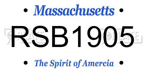 RSB1905 Massachusetts License Plate