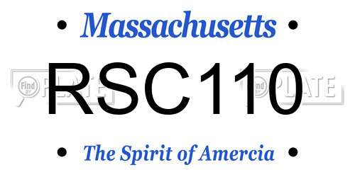 RSC110 Massachusetts License Plate