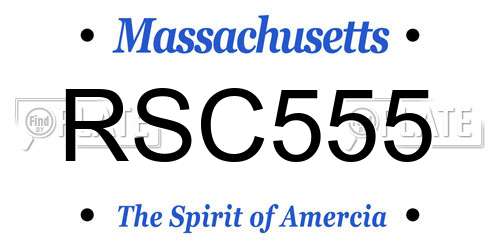 RSC555 Massachusetts License Plate