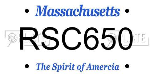 RSC650 Massachusetts License Plate