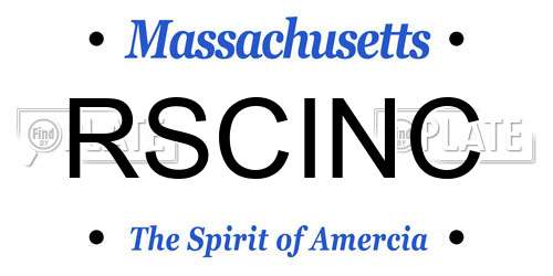 RSCINC Massachusetts License Plate