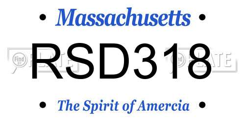 RSD318 Massachusetts License Plate