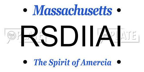 RSDIIAI Massachusetts License Plate
