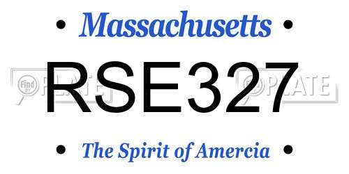 RSE327 Massachusetts License Plate