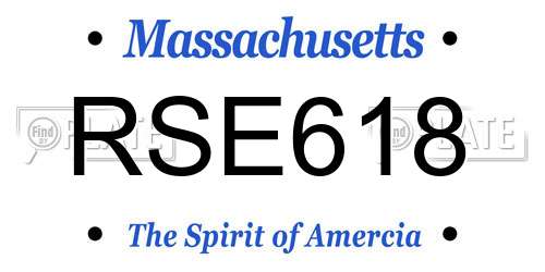 RSE618 Massachusetts License Plate
