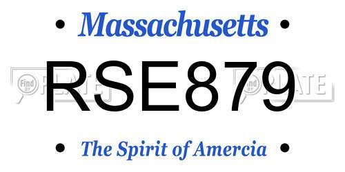 RSE879 Massachusetts License Plate