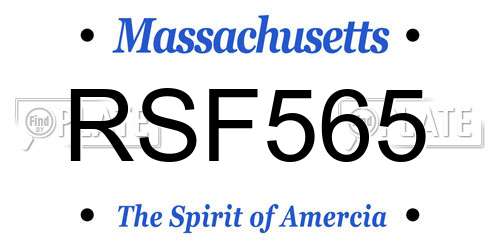 RSF565 Massachusetts License Plate