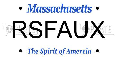 RSFAUX Massachusetts License Plate