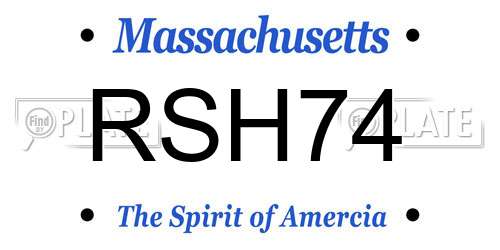RSH74 Massachusetts License Plate