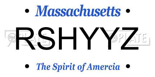 RSHYYZ Massachusetts License Plate