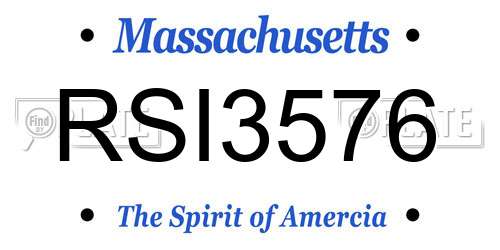 RSI3576 Massachusetts License Plate
