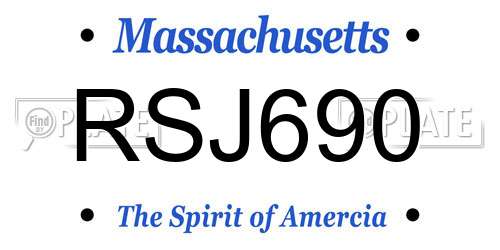 RSJ690 Massachusetts License Plate