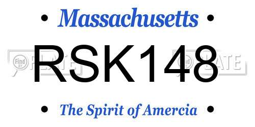 RSK148 Massachusetts License Plate