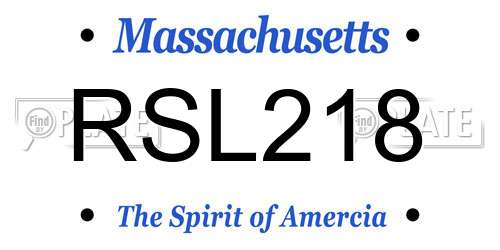 RSL218 Massachusetts License Plate