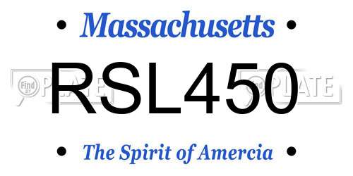 RSL450 Massachusetts License Plate