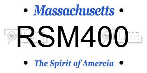 RSM400 Massachusetts License Plate