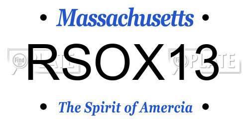 RSOX13 Massachusetts License Plate