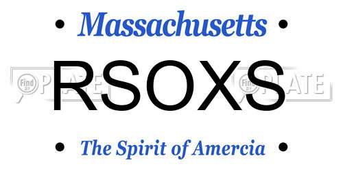 RSOXS Massachusetts License Plate