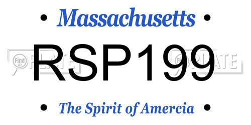 RSP199 Massachusetts License Plate
