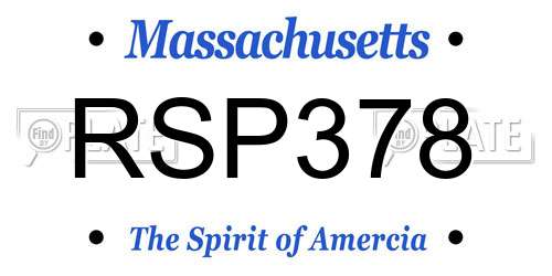 RSP378 Massachusetts License Plate