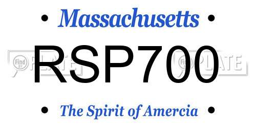 RSP700 Massachusetts License Plate