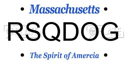 RSQDOG Massachusetts License Plate