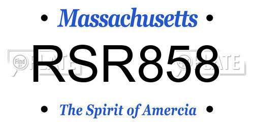 RSR858 Massachusetts License Plate