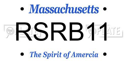 RSRB11 Massachusetts License Plate