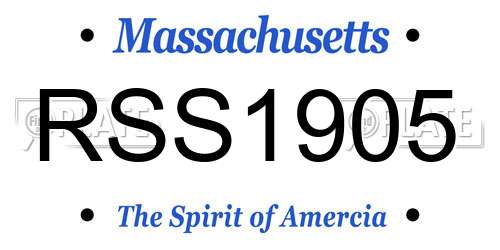RSS1905 Massachusetts License Plate