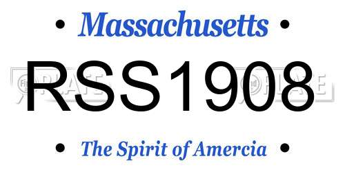 RSS1908 Massachusetts License Plate
