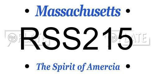 RSS215 Massachusetts License Plate
