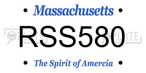 RSS580 Massachusetts License Plate