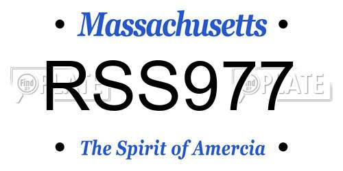 RSS977 Massachusetts License Plate