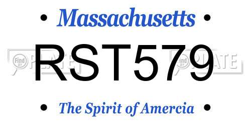 RST579 Massachusetts License Plate