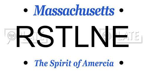 RSTLNE Massachusetts License Plate