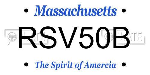 RSV50B Massachusetts License Plate