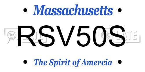 RSV50S Massachusetts License Plate
