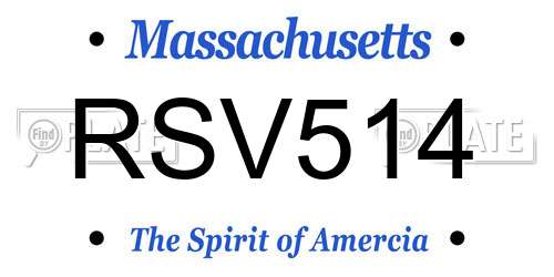 RSV514 Massachusetts License Plate