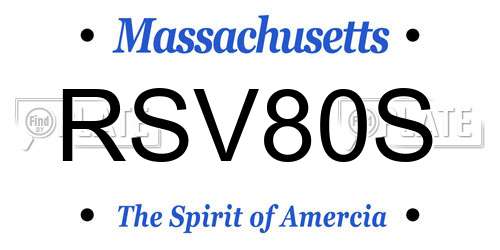 RSV80S Massachusetts License Plate
