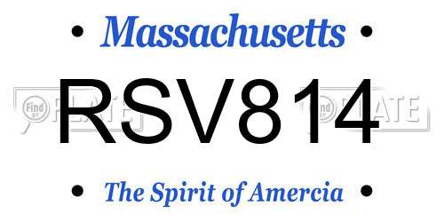 RSV814 Massachusetts License Plate