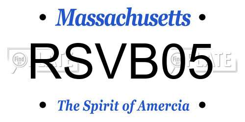 RSVB05 Massachusetts License Plate